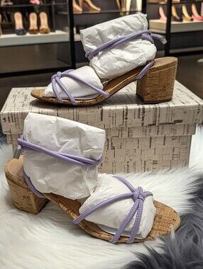 🌹 Schutz 🌹 Sandalia Suzy Mid1 Heeled Block Cork Sandals Women's Sz 8.5 B 🆕
